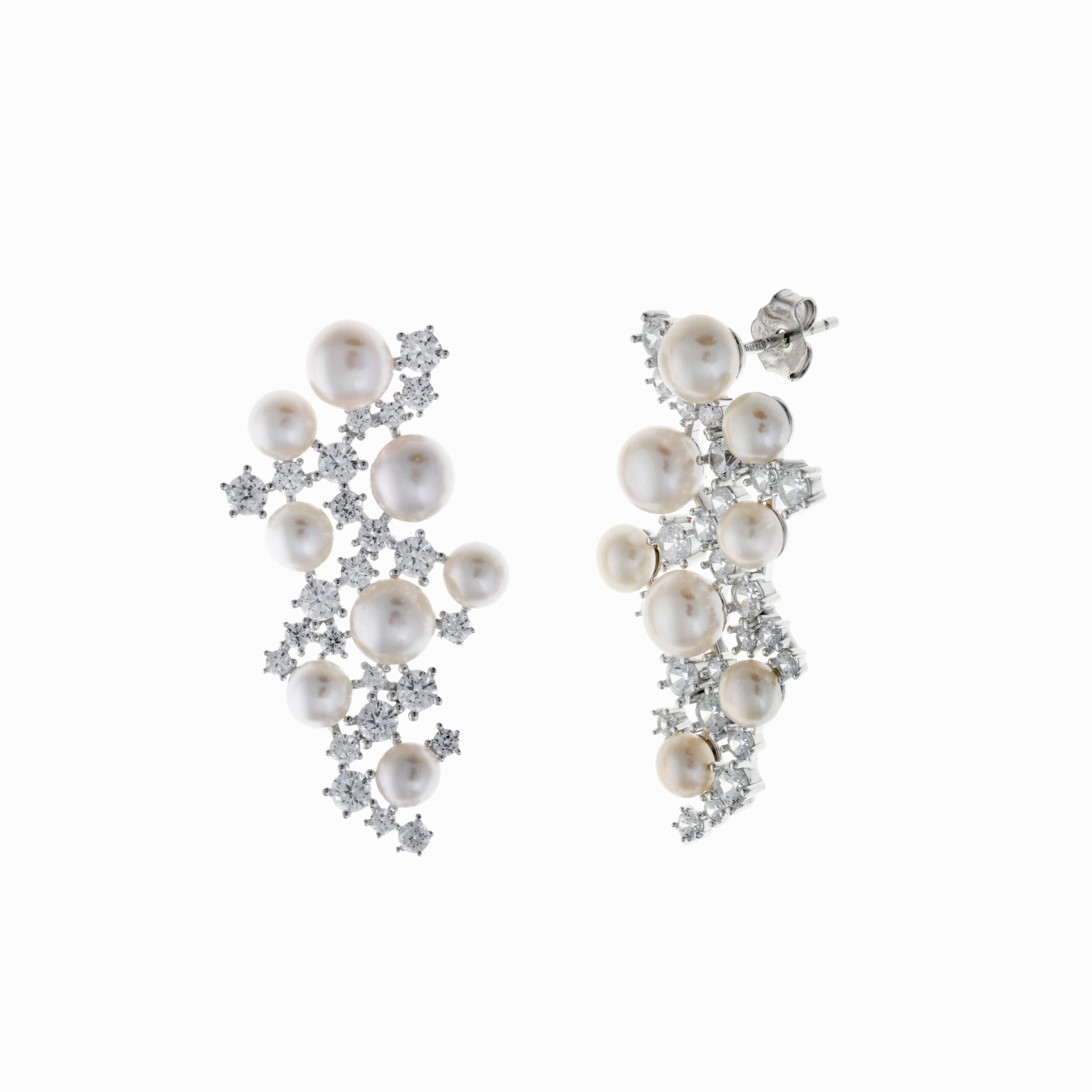 SILVEGO Orecchini Donna In Argento 925 Con Zirconia Cubica 7 Mm: Rodiati Effetto Oro Bianco, Con Scatola Regalo. Eleganti E Senza Nichel.