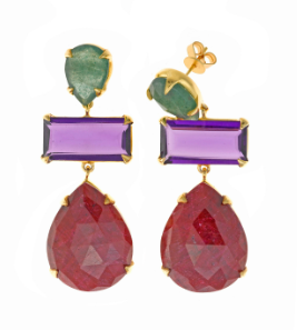 pendientes grandes colores Salvatore Plata