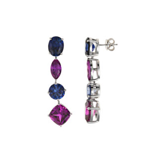 pendientes grandes colores Salvatore Plata