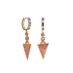 pendientes grandes colores Salvatore Plata