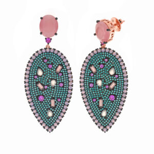 pendientes grandes colores Salvatore Plata