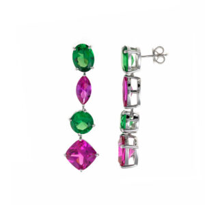 pendientes grandes colores Salvatore Plata