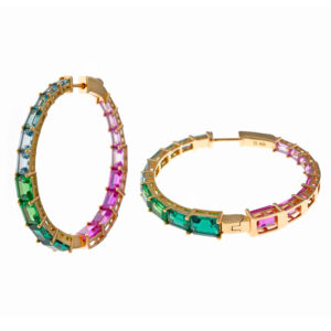 pendientes grandes colores Salvatore Plata