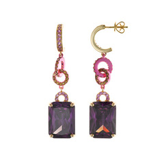 pendientes grandes colores Salvatore Plata