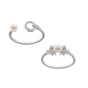 perlas de agua dulce anillo