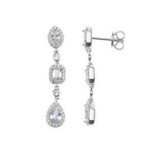 pendientes novia plata