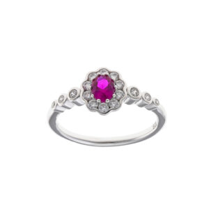 Anillos de plata con piedras para mujer_rojo rubi