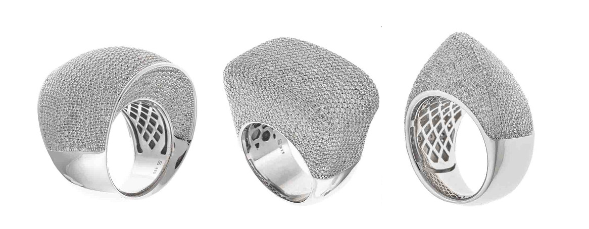 anillos de plata con piedras para mujer micro circonitas maxi volumen
