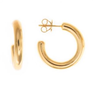 Pendientes de plata para niñas aro y baño en oro