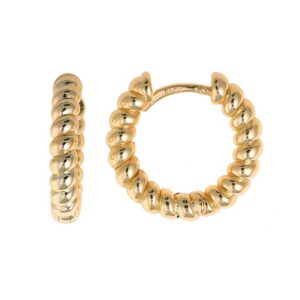 Pendientes de plata para niñas aro y baño en oro