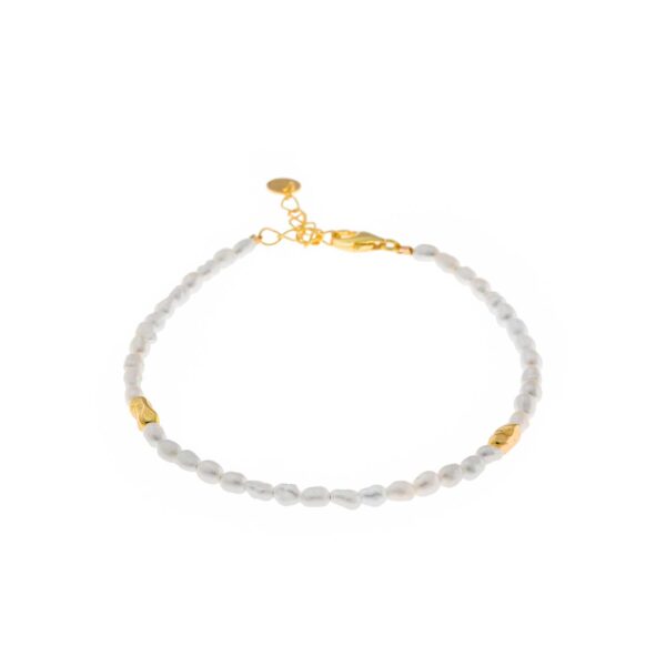pulsera de perlas naturales tipo arroz