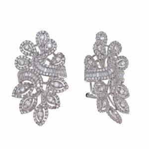 pendientes de flor grande plata y circonitas