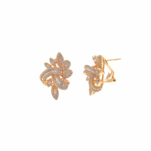 pendientes de flor grande plata y circonitas