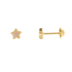 Pendientes de plata para niñas cierre rosca estrella