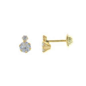 Pendientes de plata para niñas cierre rosca