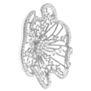 pendientes de flor grandes plata y circonitas tipo loto