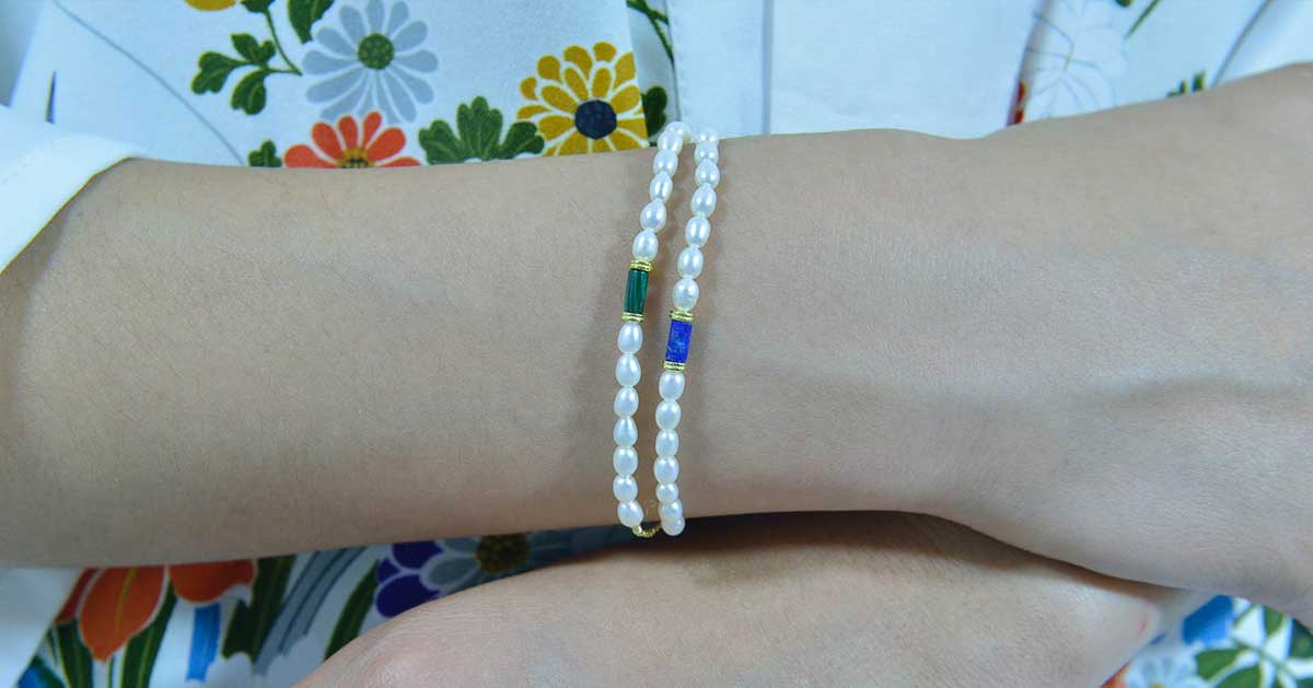 Pulsera de perlas naturales y piedras