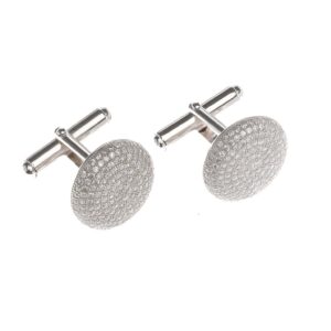 gemelos de hombre para bodas plata con circonitas de color y blancas