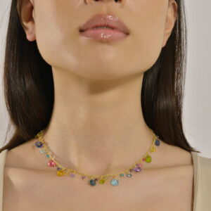Gargantillas pegadas al cuello con circonitas colores