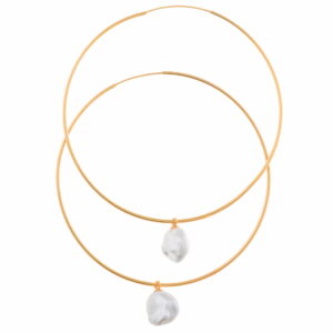 Pendientes dorados para boda con perlas