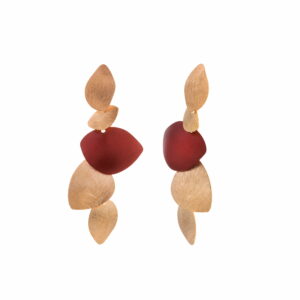 Pendientes dorados para boda largos con esmalte de colores