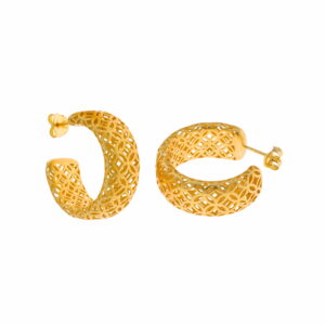 Pendientes dorados para boda de aro