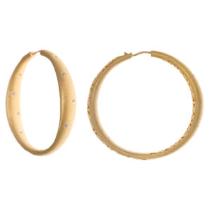 Pendientes dorados para boda de aro