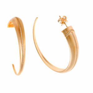 Pendientes dorados para boda de aro