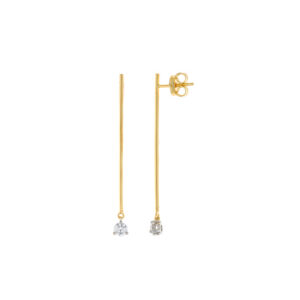 Pendientes dorados para boda largos y finos