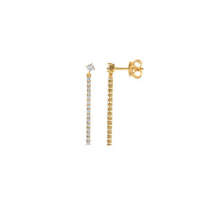 Pendientes dorados para boda largos y finos