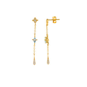 Pendientes dorados para boda largos y finos