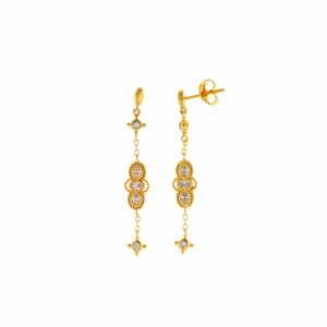 Pendientes dorados para boda largos y finos