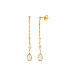 Pendientes dorados para boda largos y finos