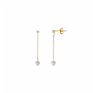 Pendientes dorados para boda largos y finos
