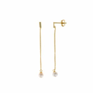 Pendientes dorados para boda largos y finos
