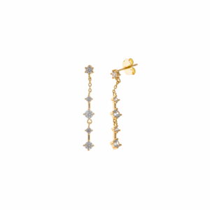 Pendientes dorados para boda largos y finos