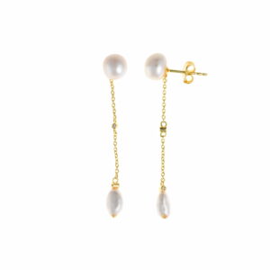 Pendientes dorados para boda largos y finos