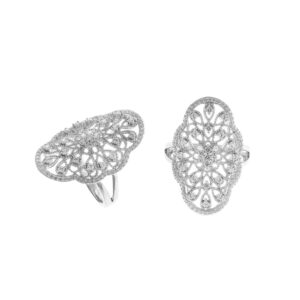 anillo novia estilo arabesco romantico plata circonitas 2